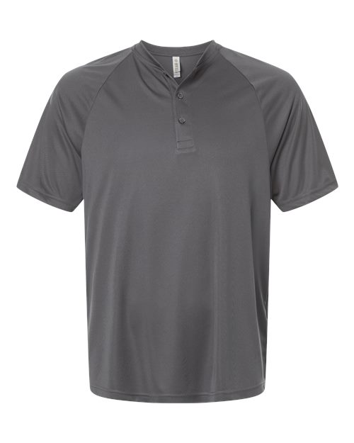 Team 365 TT11HN Men's Zone Performance Henley in Sport Graphite