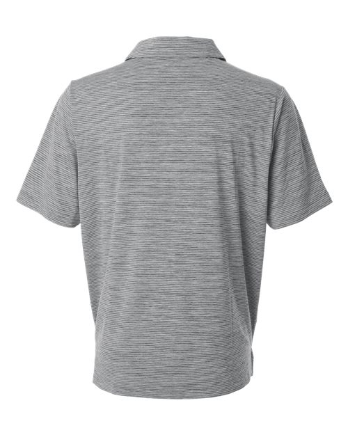 Team 365 TT125 Men's Relay Heathered Stripe Polo in Black Heather/ White