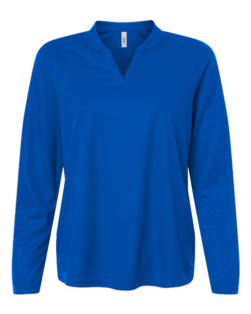 CORE365 CE108LW Women's Nova Performance Long Sleeve Pique Polo in True Royal
