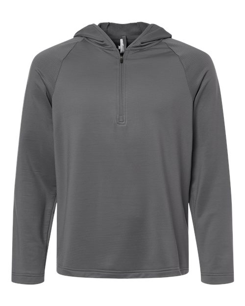 Team 365 TT200 Men's Qualify Quarter-Zip Hooded Pullover in Sport Graphite