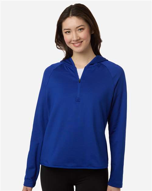 Team 365 TT200W Women's Qualify Quarter-Zip Hooded Pullover in Sport Royal