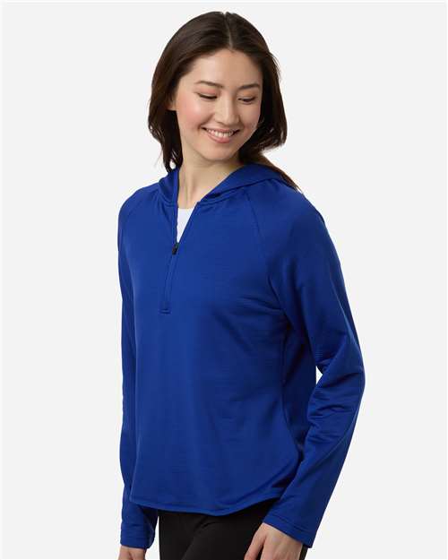 Team 365 TT200W Women's Qualify Quarter-Zip Hooded Pullover in Sport Royal