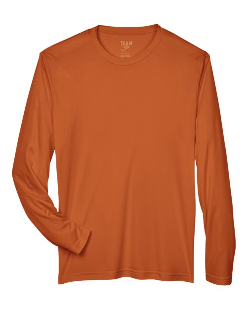 Team 365 TT11L Men's Zone Performance Long Sleeve T-Shirt in Sport Burnt Orange