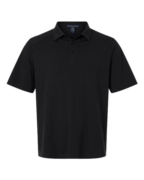 Devon & Jones DG102 Men's Seaton Pebble Textured Polo in Black