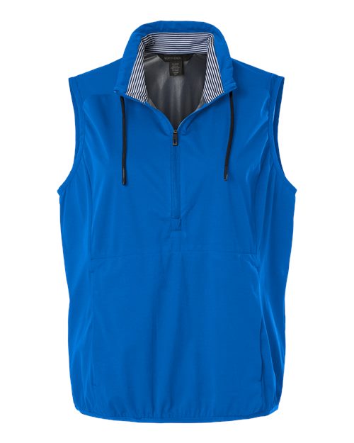North End NE76 Men's Network Lightweight Quarter-Zip Vest in Light Nautical Blue Heather