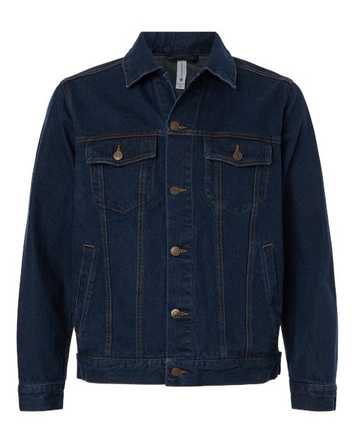 Harriton M75 Unisex Cooper Denim Jacket in Dark Denim