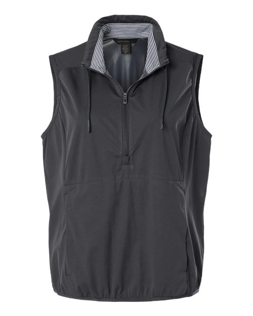 North End NE76W Women's Network Lightweight Quarter-Zip Vest in Carbon Heather