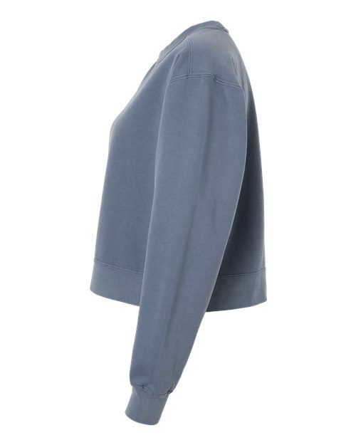 Comfort Colors 1566L Women's Garment-Dyed Mid-Length Crewneck Sweatshirt in Blue Jean