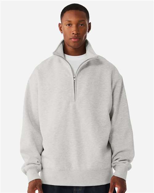 BELLA + CANVAS 4740 Unisex 10 oz Quarter-Zip Pullover Sweatshirt in Vintage Heather Grey