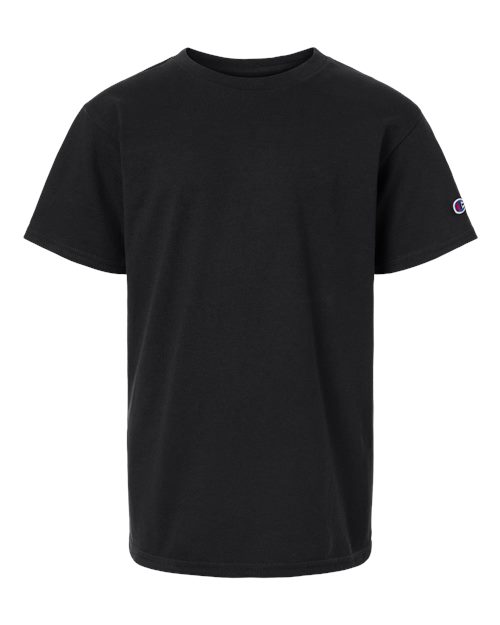 Champion CH1081 Youth Jersey T-Shirt in Black