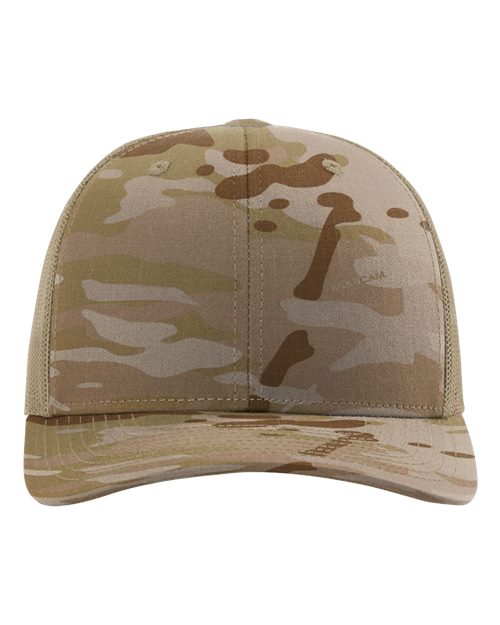 Richardson 112PT Printed Tactical Trucker Cap in Multicam Arid/ Tan