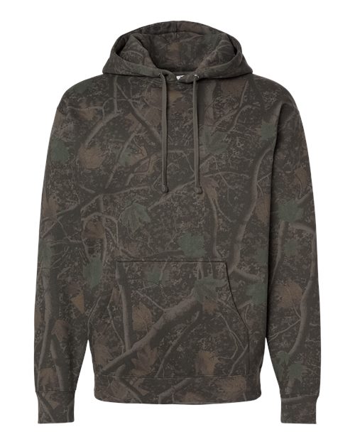 Independent Trading Co. IND4000 Unisex Heavyweight Hooded Sweatshirt in Darkwood Tree Camo