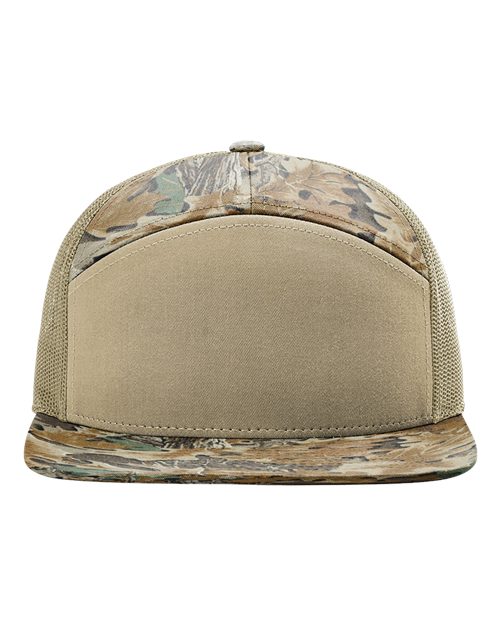 Richardson 168P Printed Seven-Panel Trucker Cap in Realtree Advantage/ Khaki