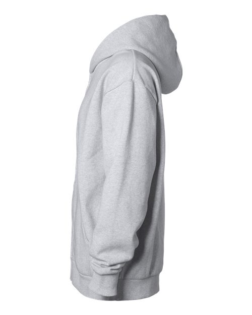 Independent Trading Co. IND420ZIP Unisex Mainstreet Heavyweight Full-Zip Hooded Sweatshirt in Grey Heather