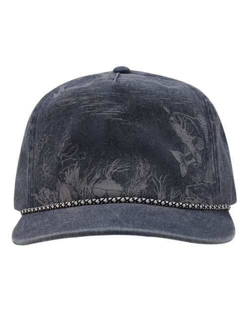 DRI DUCK 3334 Walleye Nature Scene Cap in Deep Blue
