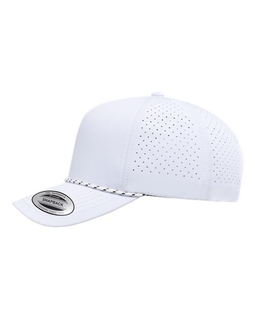 YP Classics 5389BD Five-Panel Perforated Rope Cap in White