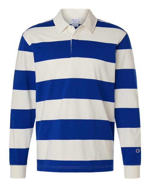 Champion CHR001 Unisex Rugby Polo in Athletic Royal/ Cream