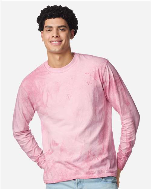 Comfort Colors 6045 Unisex Colorblast Long Sleeve T-Shirt in Hibiscus