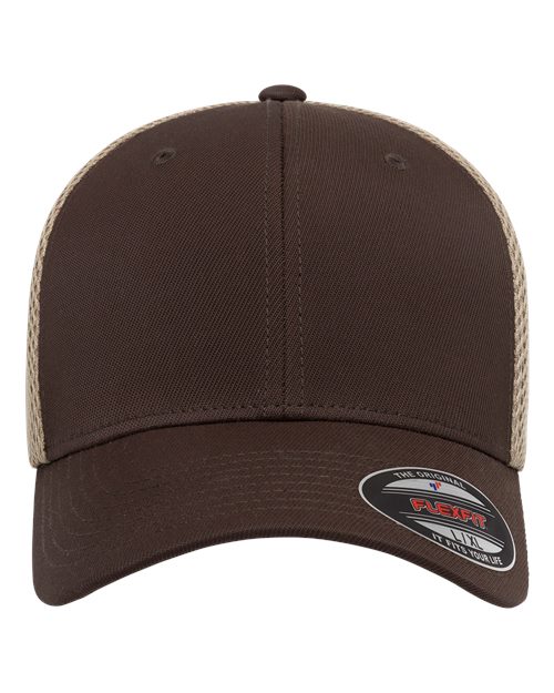 Flexfit 6533 Ultrafiber Mesh Cap in Brown/ Khaki