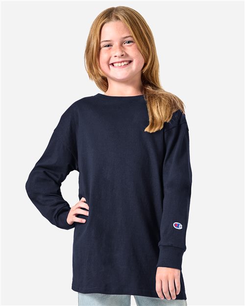 Champion CH1751 Youth Long Sleeve T-Shirt — style preview; selected color photo unavailable