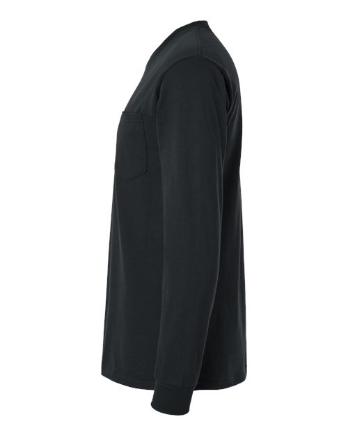 Gildan 2410 — Unisex Ultra Cotton® Long Sleeve Pocket T-Shirt in Black