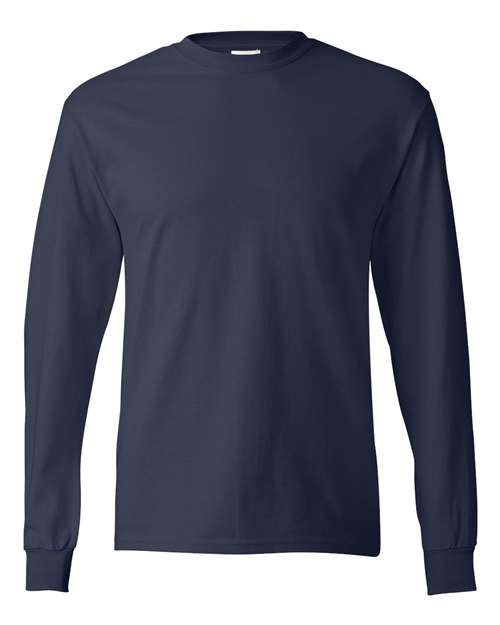 Hanes 5586 Unisex Authentic Long Sleeve T-Shirt in Navy