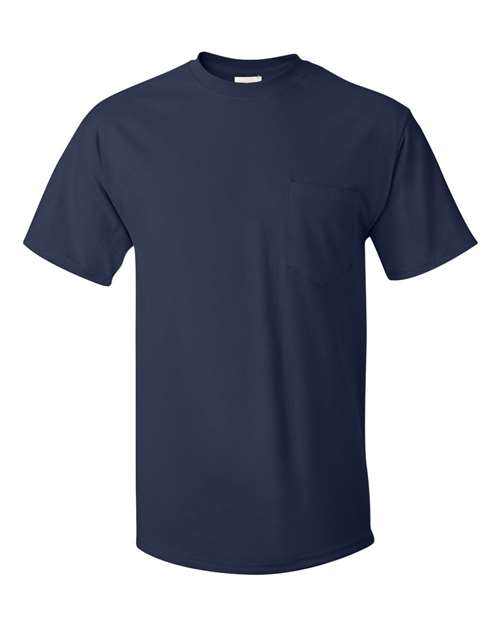 Hanes 5590 Unisex Authentic Pocket T-Shirt in Navy