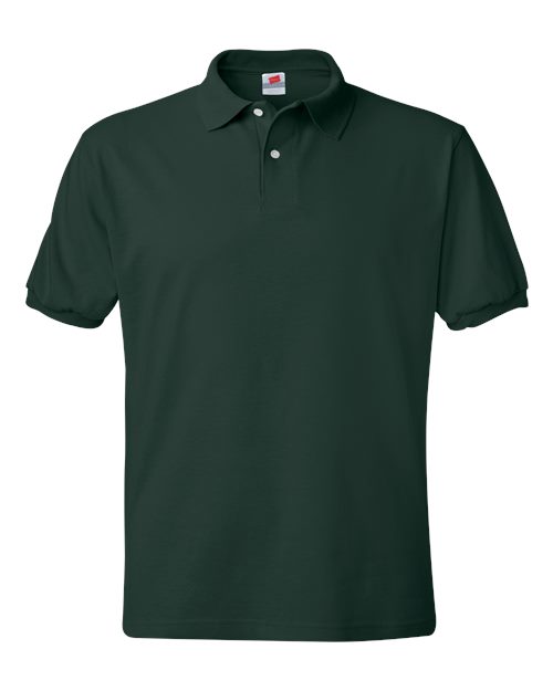 Hanes 054X Unisex EcoSmart Jersey Polo in Deep Forest