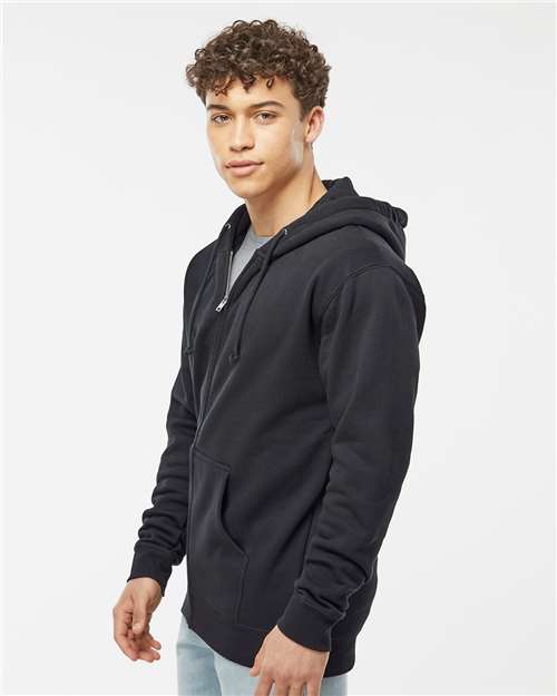 Independent Trading Co. IND4000Z Unisex Heavyweight Full-Zip Hooded Sweatshirt in Black