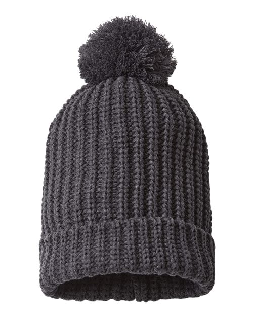 Richardson 143R Chunky Cable Beanie in Heather Charcoal