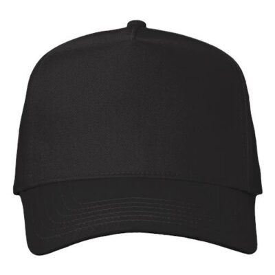 Valucap 8869 Five-Panel Twill Cap in Black