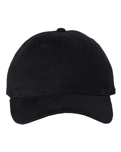 Valucap 9610 Heavy Brushed Twill Unstructured Cap in Black