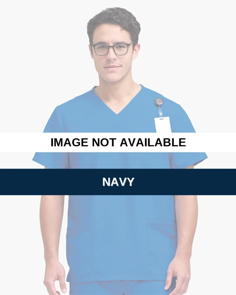 Hanes HMB002 Men's V-Neck 3 Pocket Scrub Top in Navy