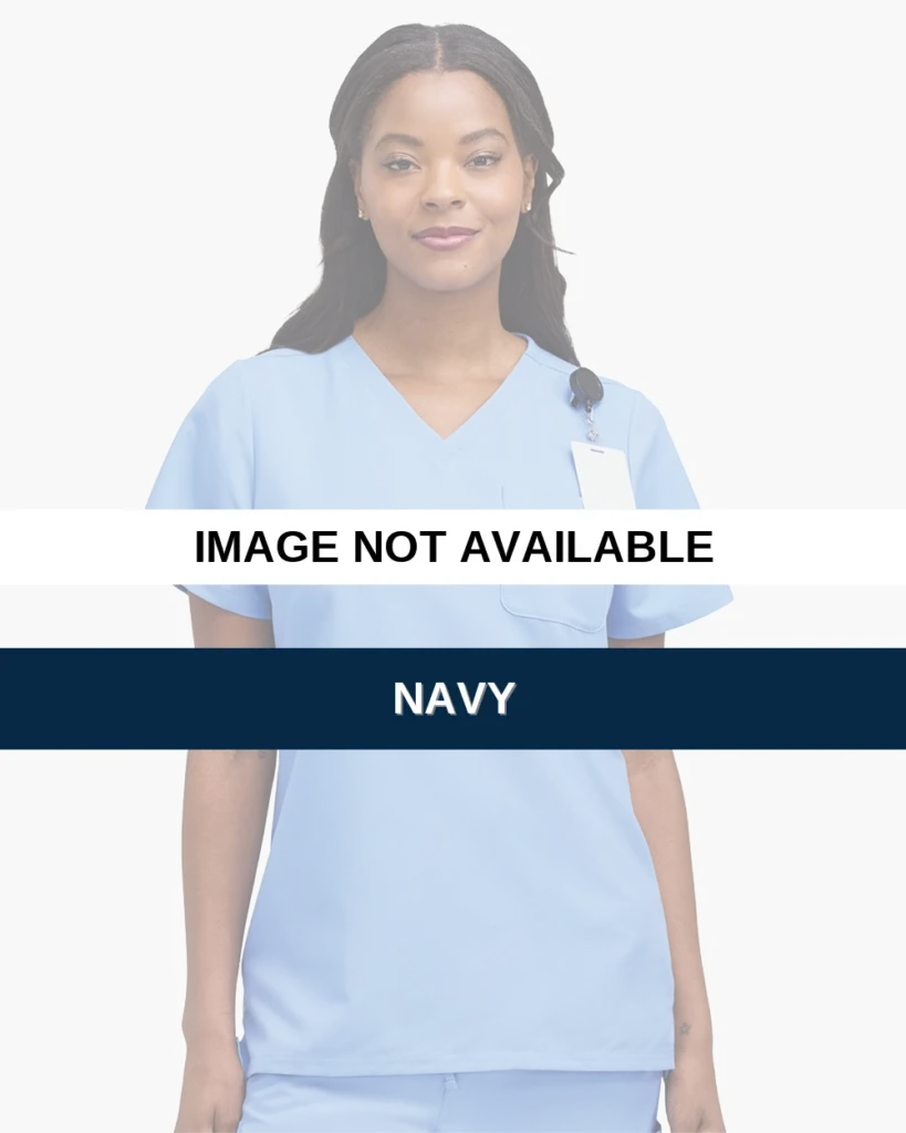 Hanes HSB000 Women's V-Neck 1 Pocket Scrub Top in Navy