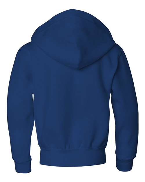 JERZEES 993BR Youth NuBlend Full-Zip Hooded Sweatshirt in Royal