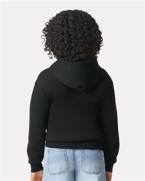 Gildan 18600B Youth Heavy Blend Full-Zip Hooded Sweatshirt in Black