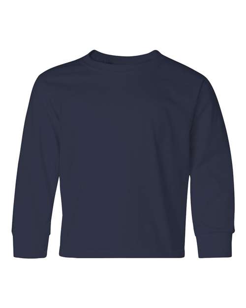 JERZEES 29BLR Youth Dri-Power Long Sleeve 50/50 T-Shirt in J. Navy