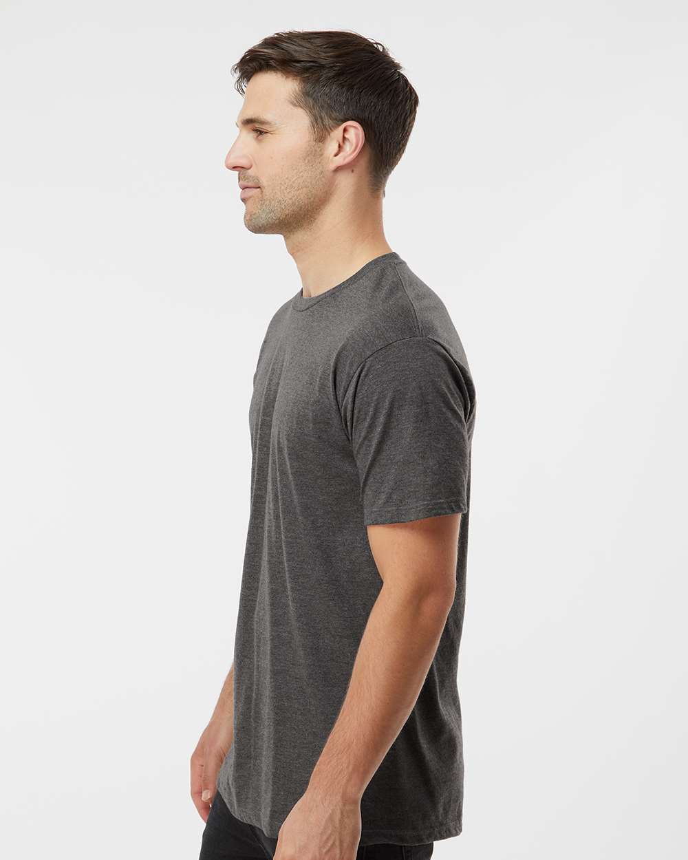 0290TC Tultex Unisex Ring-Spun Cotton Tee 290 in Heather Charcoal