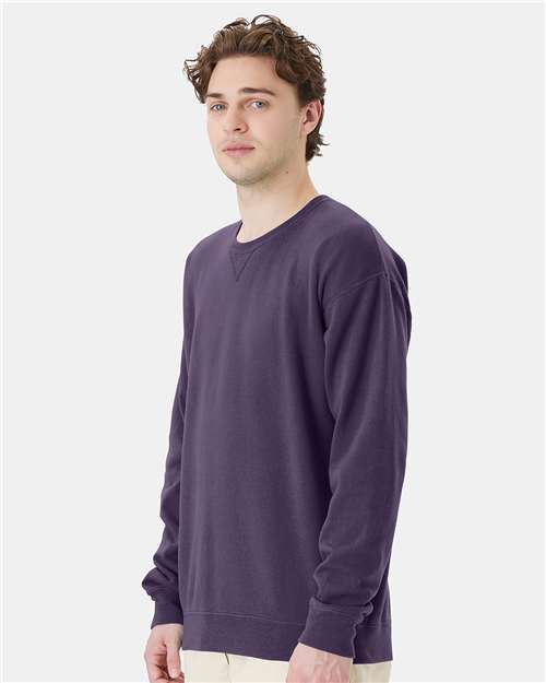 ComfortWash by Hanes GDH400 Unisex Garment-Dyed Crewneck Sweatshirt in Grape Soda
