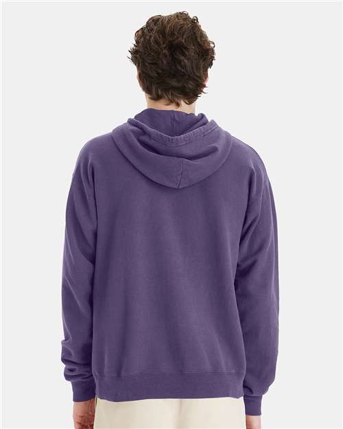 ComfortWash by Hanes GDH450 Unisex Garment-Dyed Hooded Sweatshirt in Grape Soda