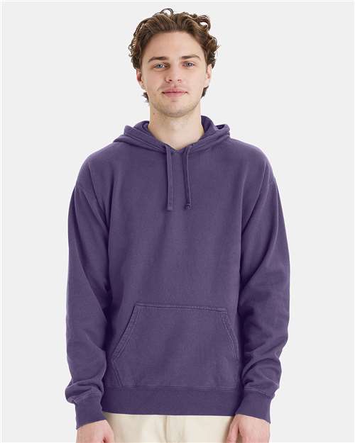 ComfortWash by Hanes GDH450 Unisex Garment-Dyed Hooded Sweatshirt in Grape Soda
