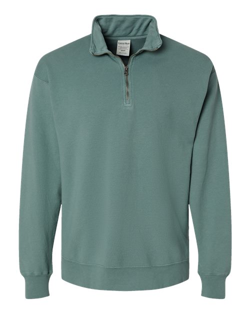 ComfortWash by Hanes GDH425 Unisex Garment-Dyed Quarter-Zip Sweatshirt in Cypress Green
