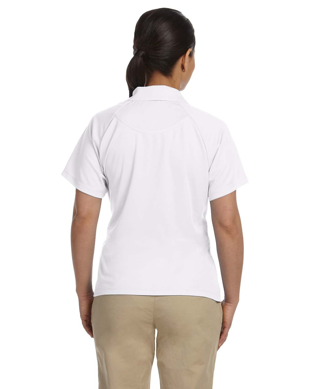 Harriton M374W Ladies' 3.8 oz. Polytech Mesh Inser in White