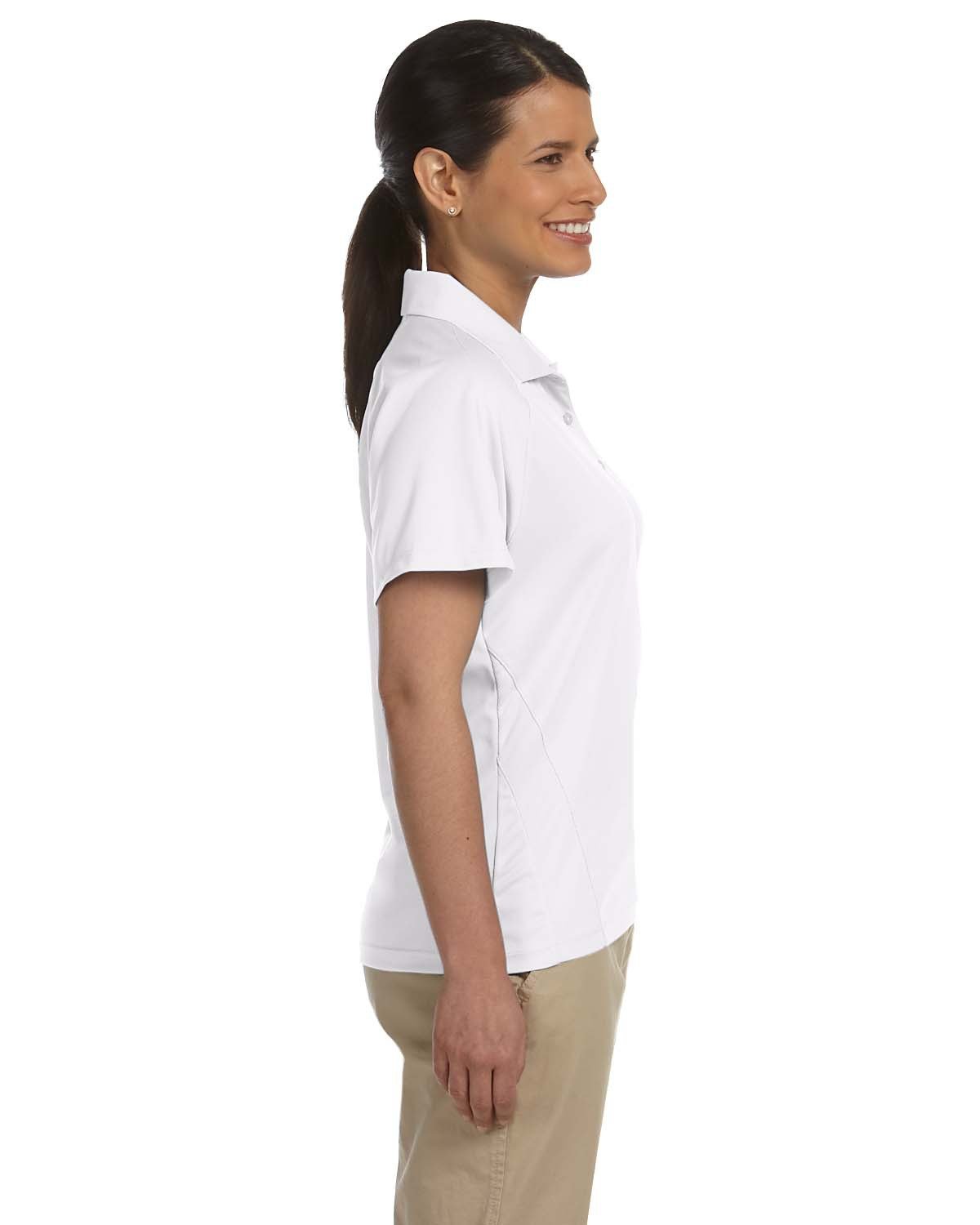 Harriton M374W Ladies' 3.8 oz. Polytech Mesh Inser in White