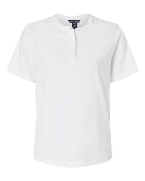Devon & Jones DG102W Women's Seaton Pebble Textured Polo in White
