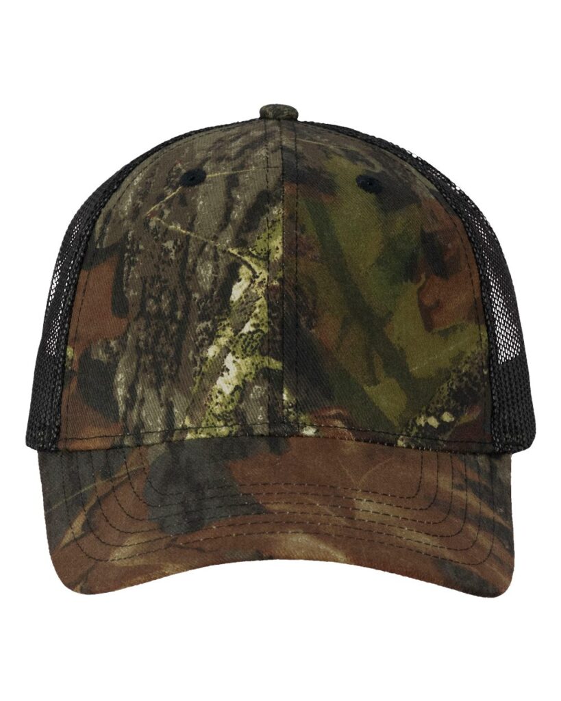Valucap VC150M Licensed Camo Mesh Cap in Mossy Oak Breakup/ Black Mesh