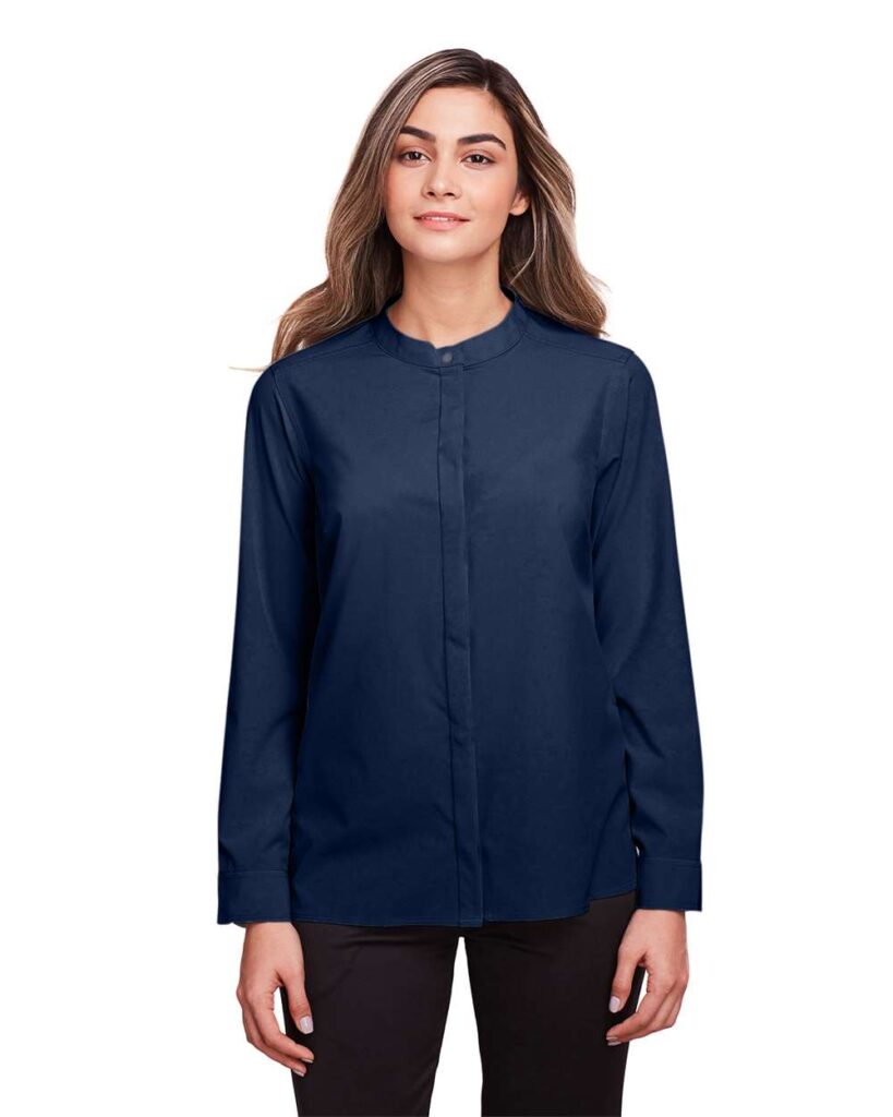 North End NE500W Women's Borough Stretch Performance Shirt in Classic Navy
