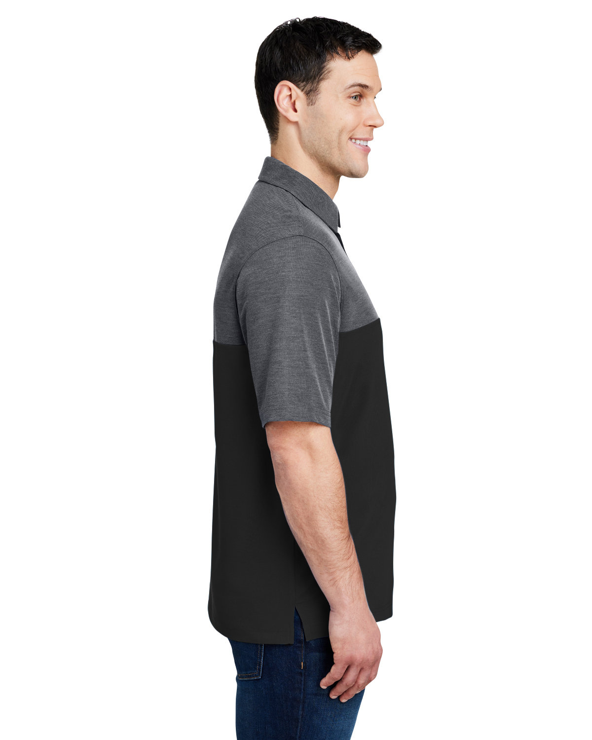 Core 365 CE112C Men's Fusion ChromaSoft Colorblock in Black/ carbon heather