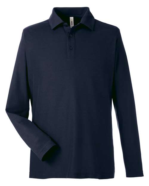 CORE365 CE112L Men's Fusion ChromaSoft Long Sleeve Pique Polo in Classic Navy