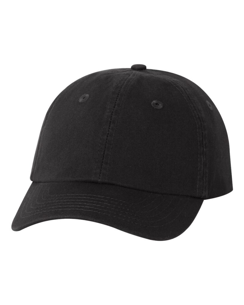 Valucap VC300Y Youth Small Fit Bio-Washed Dad Hat in Black
